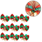 1/10pcs Christmas Bells Bow Christmas Tree Bows Ornament  With Small Bells DIY Bows Craft Wedding Party Decoration