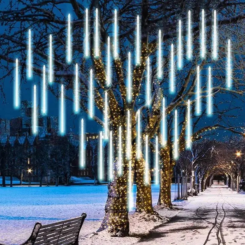 Led Meteor Shower Solar Led String Lights Fairy Garland Christmas Tree Decorations Outdoor Garden Street Lights 8 Tubes 30/50cm