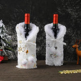 Christmas Wine Bottle Cover Bag Red Merry Christmas Table Decorations for Home Holiday Santa Claus Champagne Bottle Cover