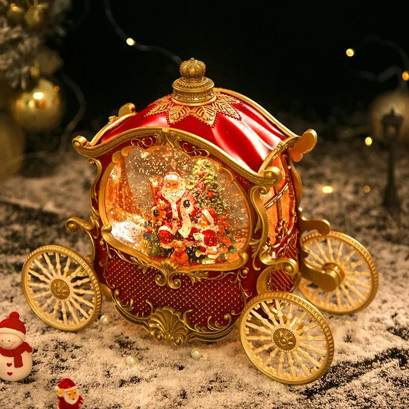 Santa's Christmas Eve Carriage Music Box