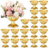 6/12PCS Mini Gold Flower Vase Centerpieces Wedding Metal Urn Planter Vase 3.7 Inch Tall Trumpet Home Flower Holder Anniversary