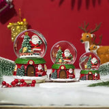 Fantasy LED Christmas Musical Snow Globe Cute Water Globe Music Ball Cartoon Christmas Decoration Battery Powered Crystal Balls