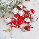 12pcs Christmas Snowflake Jingle Bell Metal Decorative Pendant for Christmas Tree Ornament Home Party Decoration  Supplies