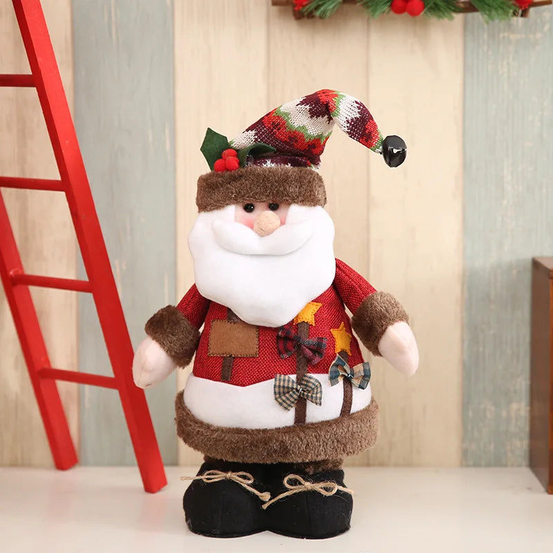 Christmas Snowman Santa and Reindeer Figures Creative Standing Poses Perfect for Hotel and Mall Decor Festive Holiday Accents