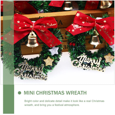 Christmas Wreath Mini Wreaths Small Miniature Hanging Garland Artificial Crafts Tree Decorations Holiday Decoration