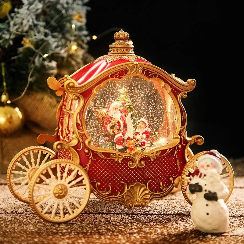 Santa's Christmas Eve Carriage Music Box