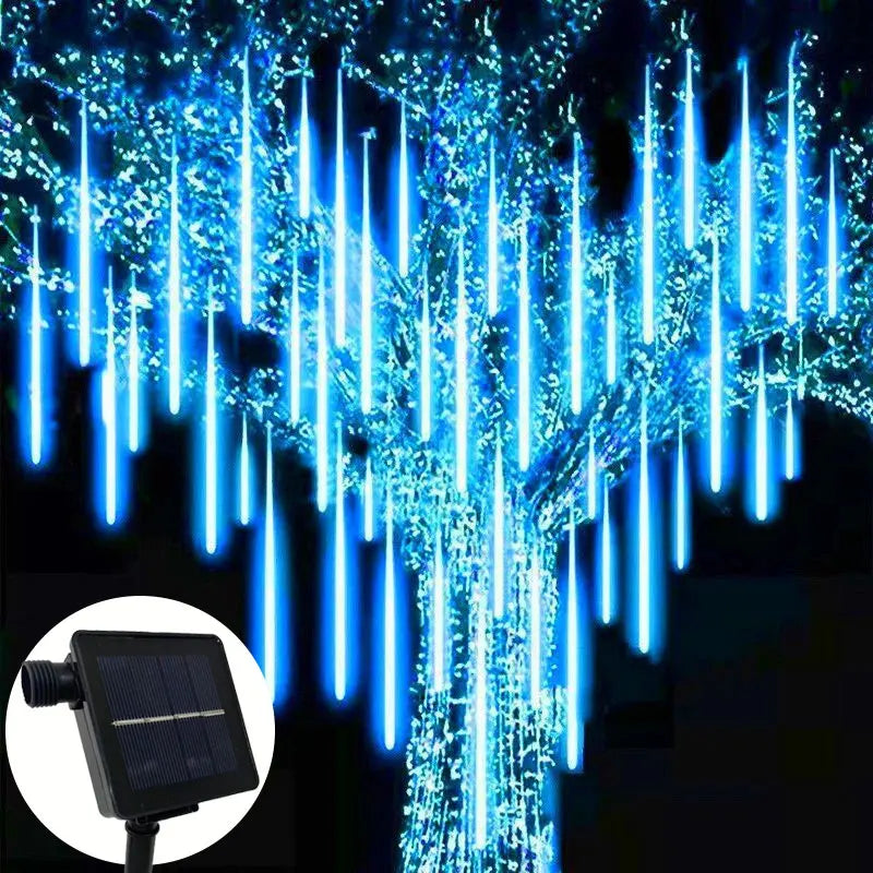 Led Meteor Shower Solar Led String Lights Fairy Garland Christmas Tree Decorations Outdoor Garden Street Lights 8 Tubes 30/50cm