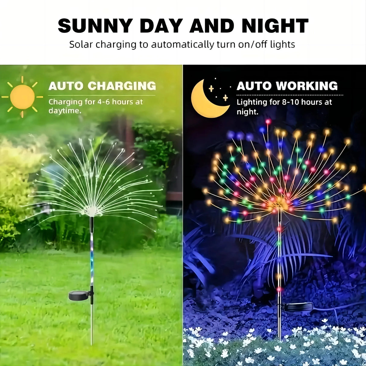 200 LED Solar Fireworks Lamp Tree Waterproof Outdoor Bulb for Lawn Patio Garden LED Fireworks Light DIY Decoration