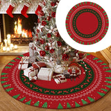 20/40/80/100cm Round Christmas Tree Carpet Christmas Print Crystal Velvet Rug Living Room Mats Party Festive Home Decor Supplies