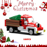 189pcs MOC Christmas Winter Village Old Truck Assembly Building Block Creative Puzzle Toys  Toy For Children Gifts