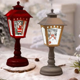 2024 Christmas Snow Globe Candles Light Lamp Spooky Spinning Water Glittering Snowman Christmas Tree Night Light