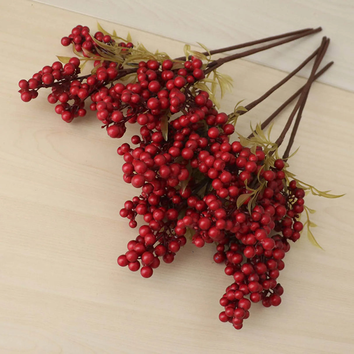 Red Berry Pick Holly Branch Wreath Tree Hanging Decoration Fake Flowers In Vase Decoracion Para El Hogar Room Decoration