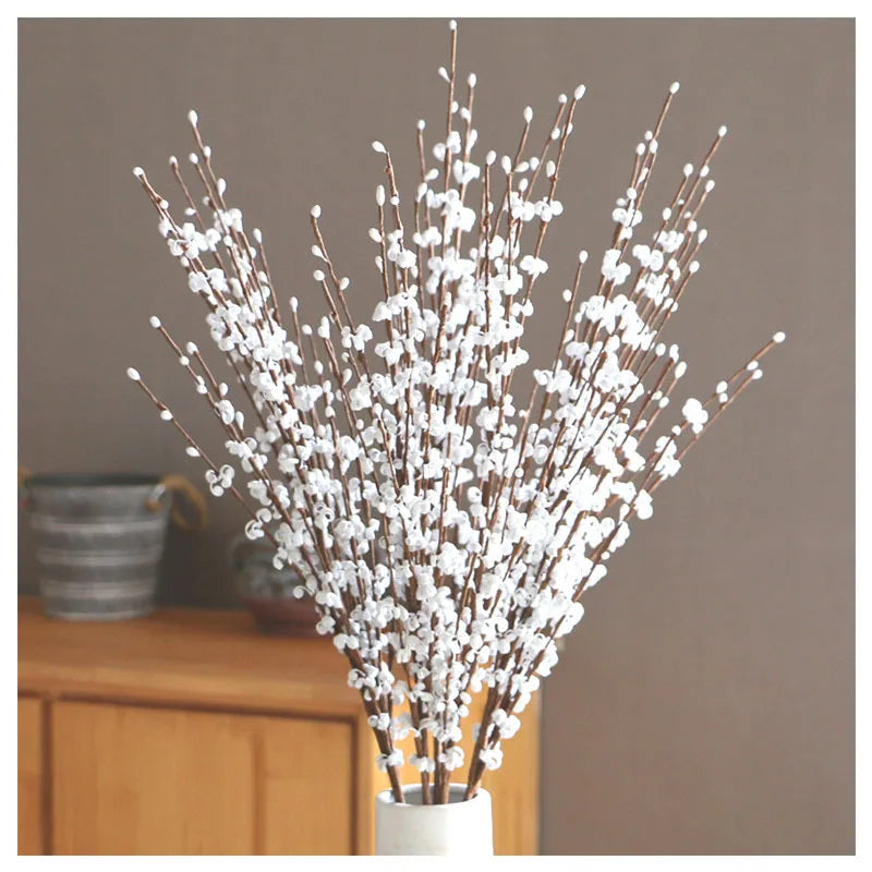 5Pcs 12heads 75CM Long Artificial Flower Winter Jasmine Folk Pip Berry for Wedding Home Party Hotel Table Vase Christmas Decor