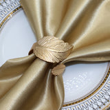 12Pcs Matte Gold Leaf Napkin Rings Leaves Napkin Holder Rings for Thanksgiving Wedding Christmas Dinning Table Decoration HWL36