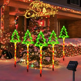 5pc/set solar candy Christmas tree ground installation decorative lights outdoor garden lawn LED lights courtyard lights