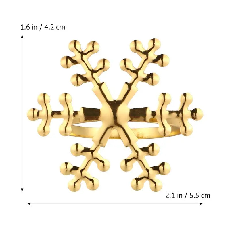 1/6 Pcs Christmas Snowflake Shaped Napkin Rings Dinning Table Setting Christmas Snowflake Napkin Button Napkin Ring