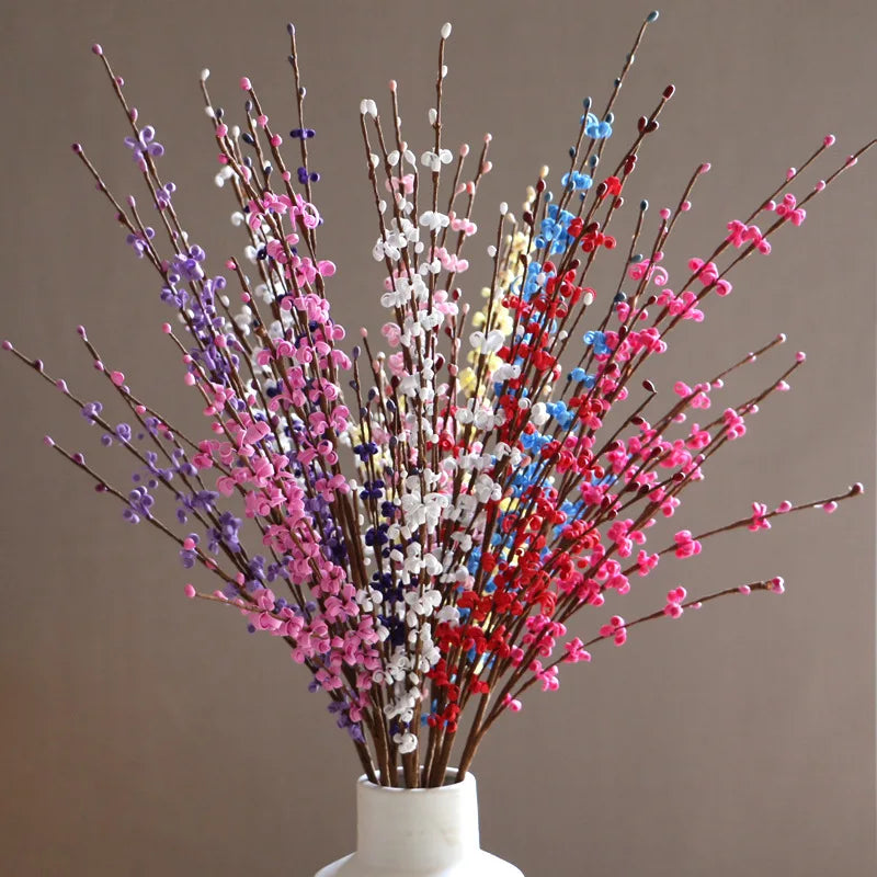 5Pcs 12heads 75CM Long Artificial Flower Winter Jasmine Folk Pip Berry for Wedding Home Party Hotel Table Vase Christmas Decor