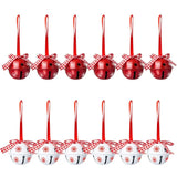 12pcs Christmas Snowflake Jingle Bell Metal Decorative Pendant for Christmas Tree Ornament Home Party Decoration  Supplies