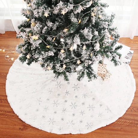 Christmas Tree Skirt Mat Under The Tree Christmas Decorations For Home Snowflake 78/90/122cm New Christmas Tree Foot Carpet