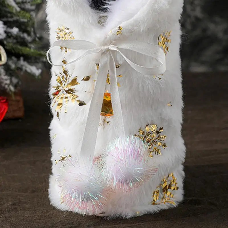 Christmas Wine Bottle Cover Bag Red Merry Christmas Table Decorations for Home Holiday Santa Claus Champagne Bottle Cover