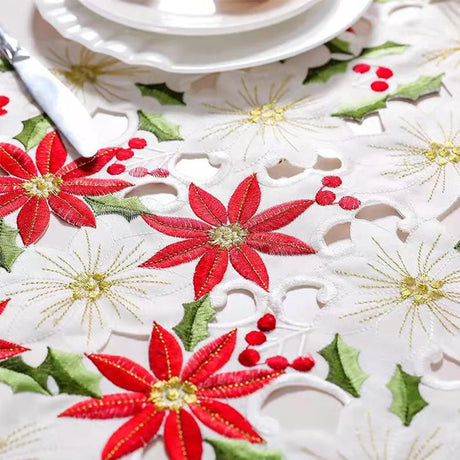 Christmas Table Runner Linen Placemats Dresser Flag Holiday Banquet